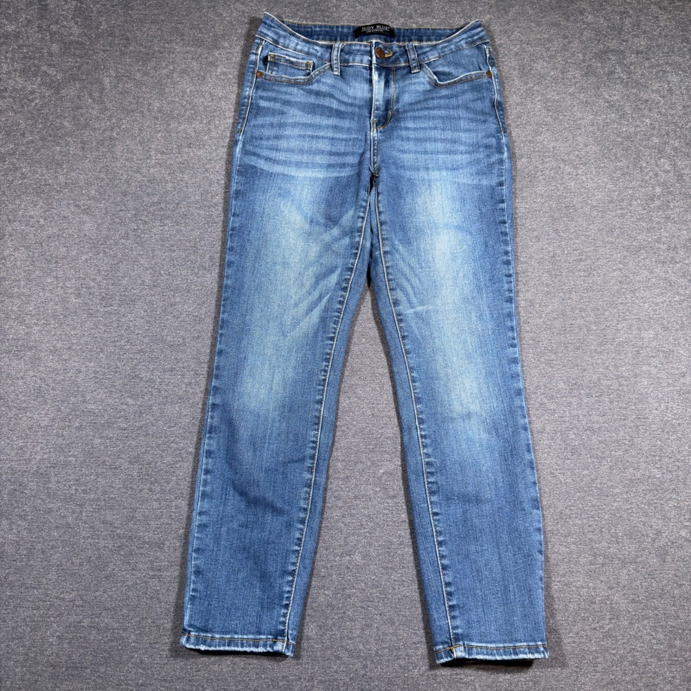 Judy Blue Relaxed Jeans Women Size 28‎ Blue Denim Mid Rise Stretch Boho Momcore